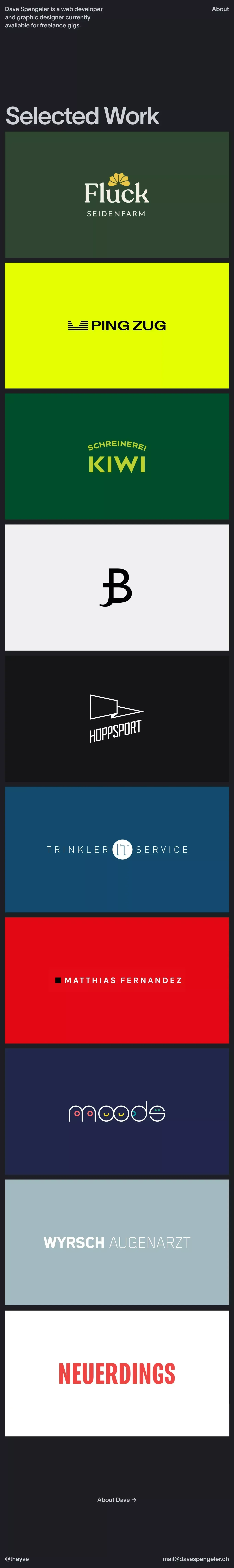 Dave Spengeler - Portfolio - Portfolio design