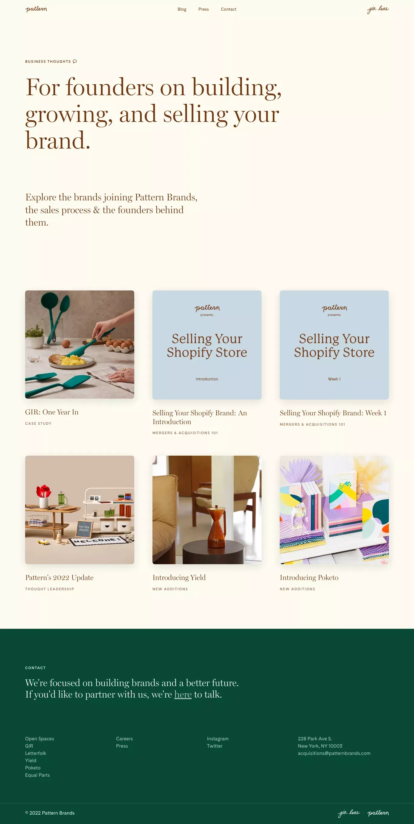 The Blog 📚 | Gin Lane by Pattern Brands - Blog design