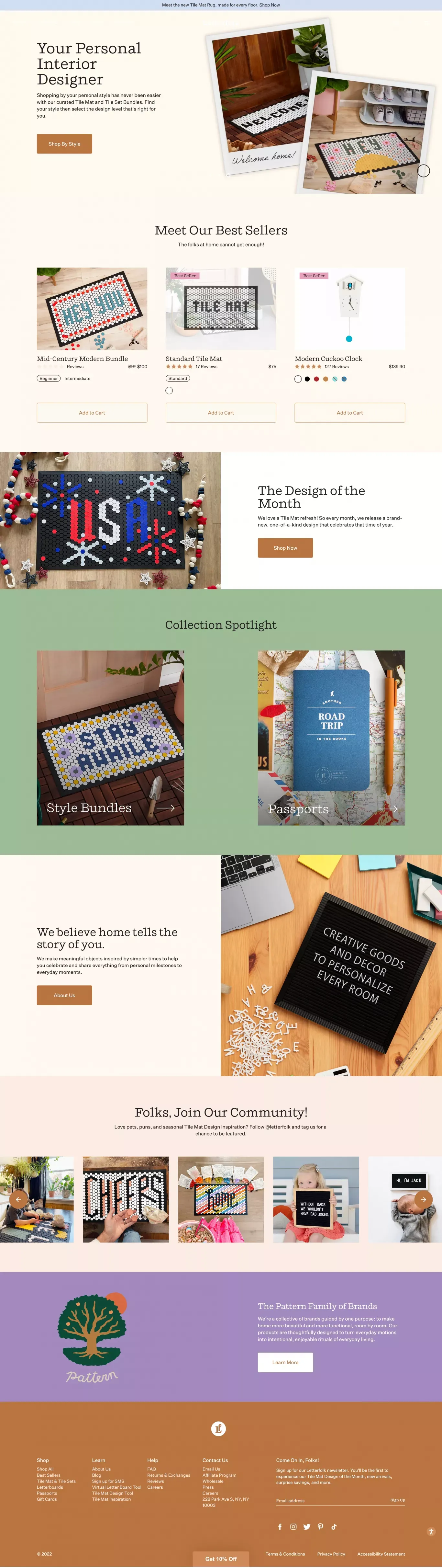 Letterfolk - Ecommerce design