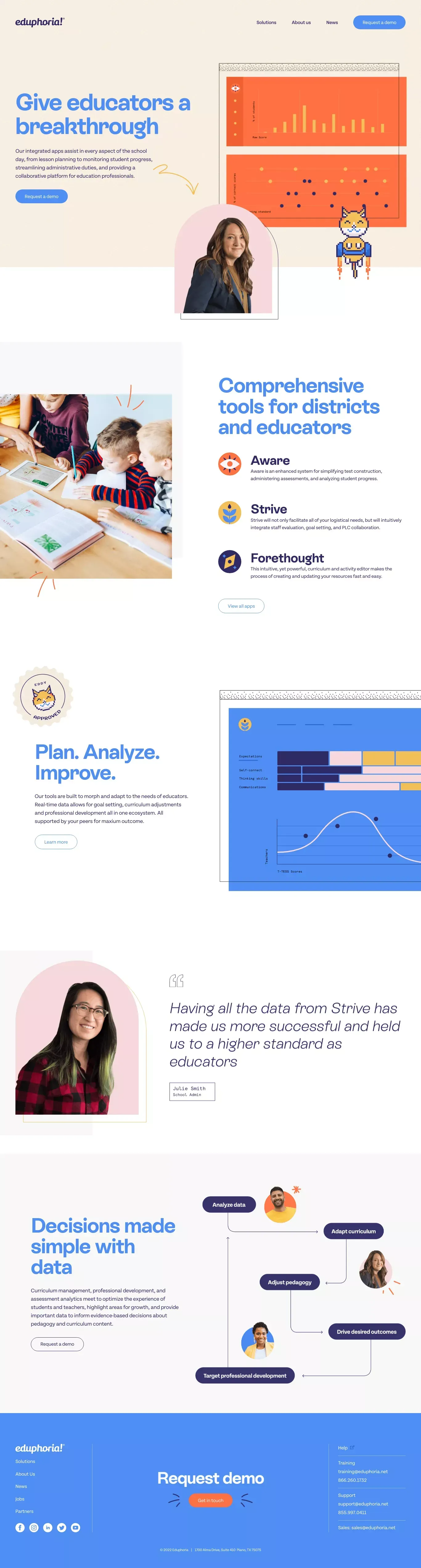 Eduphoria! - Landing design