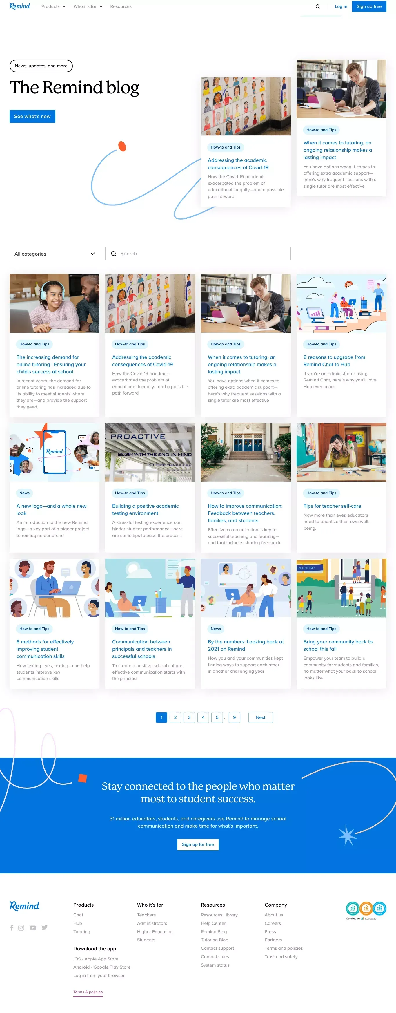Blog | Remind - Blog design