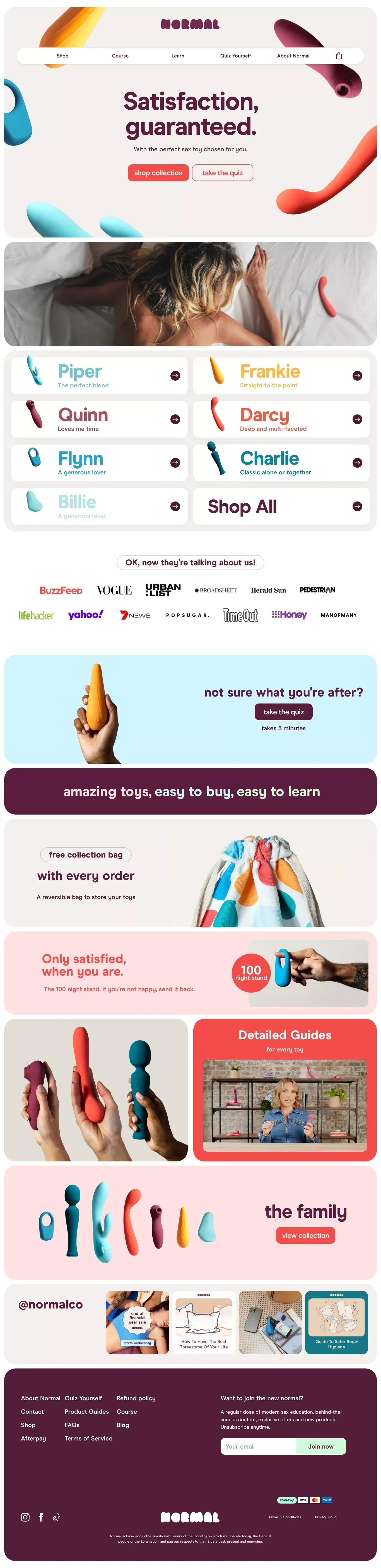 Normal – Sex toys for this century - Ecommerce design