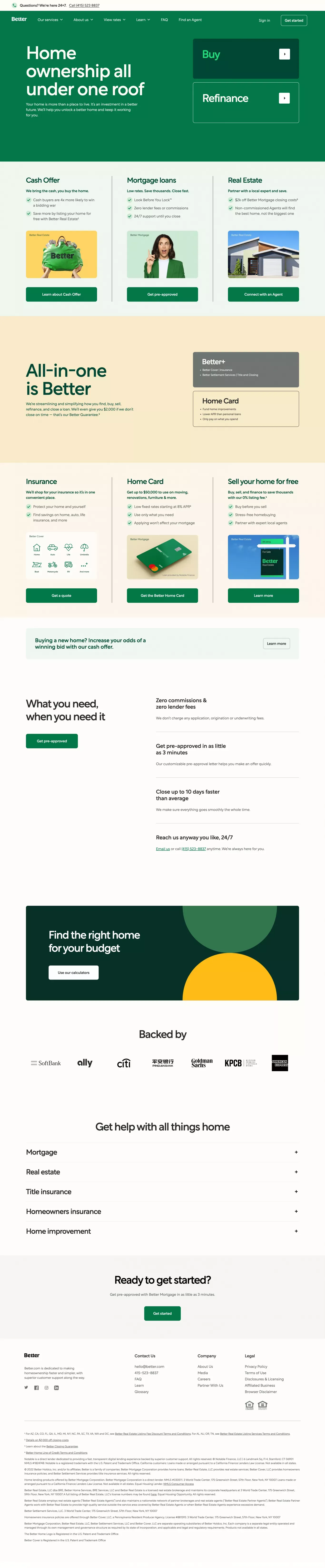 Better Mortgage | Simple, Online Mortgage - Landing design