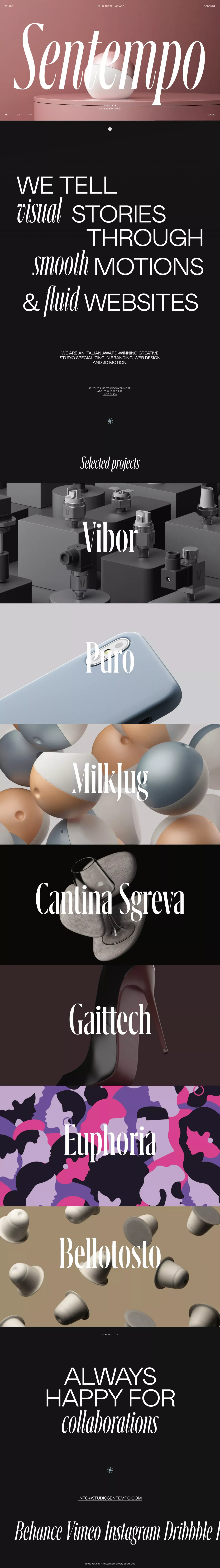 Studio Sentempo |  Web, 3D Motion and Branding Studio. - Portfolio design