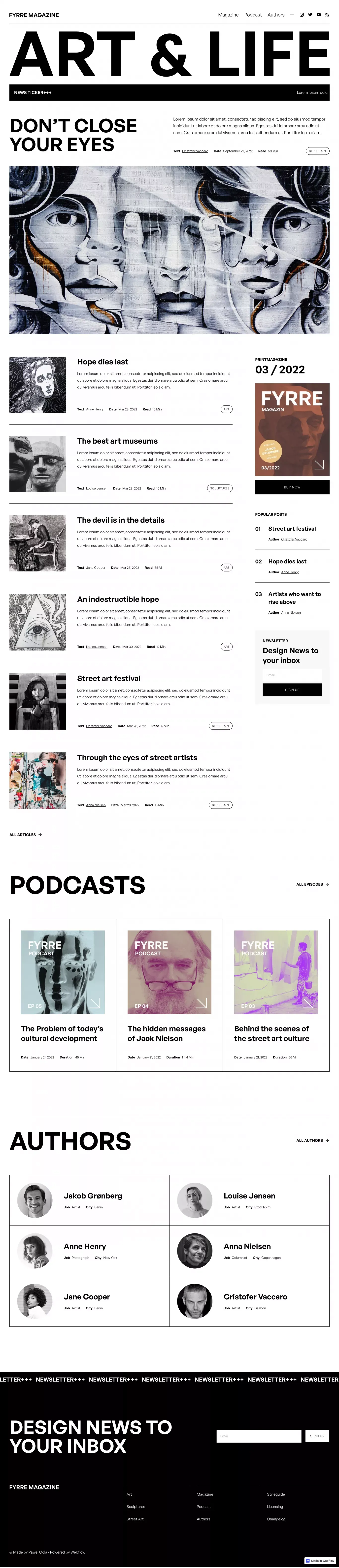 Fyrre - Magazine Responsive Website Template - Template design