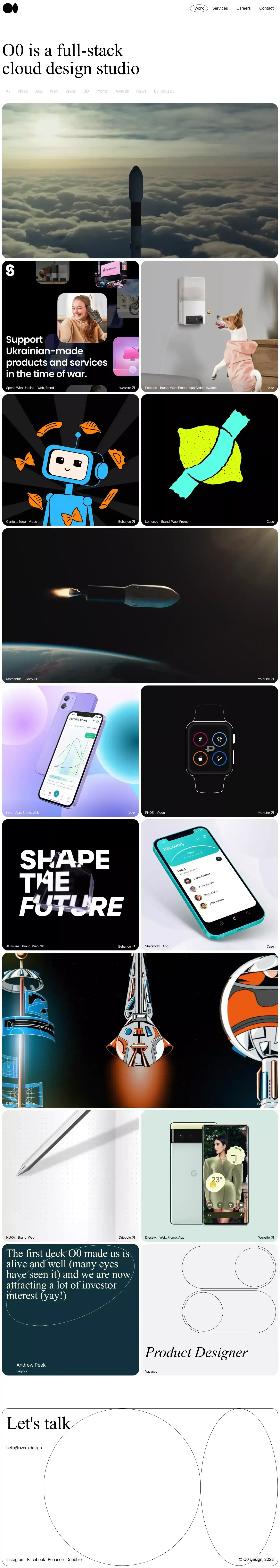 Ozero — full-stack cloud design studio - Portfolio design