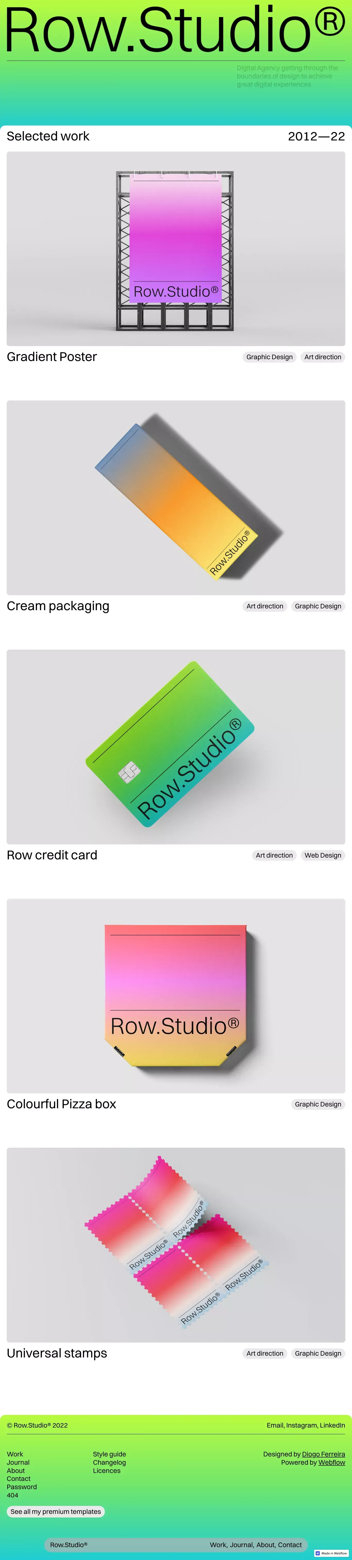 Row.Studio® – Webflow HTML website template - Template design