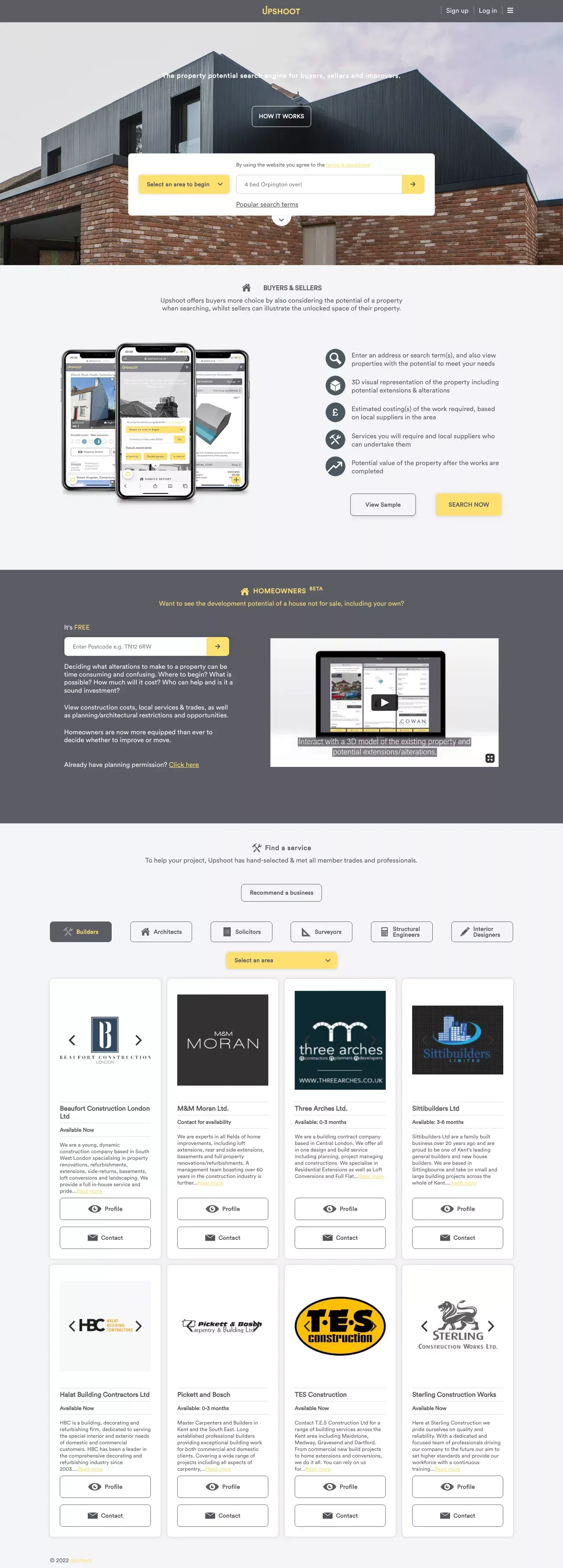 Upshoot - website design