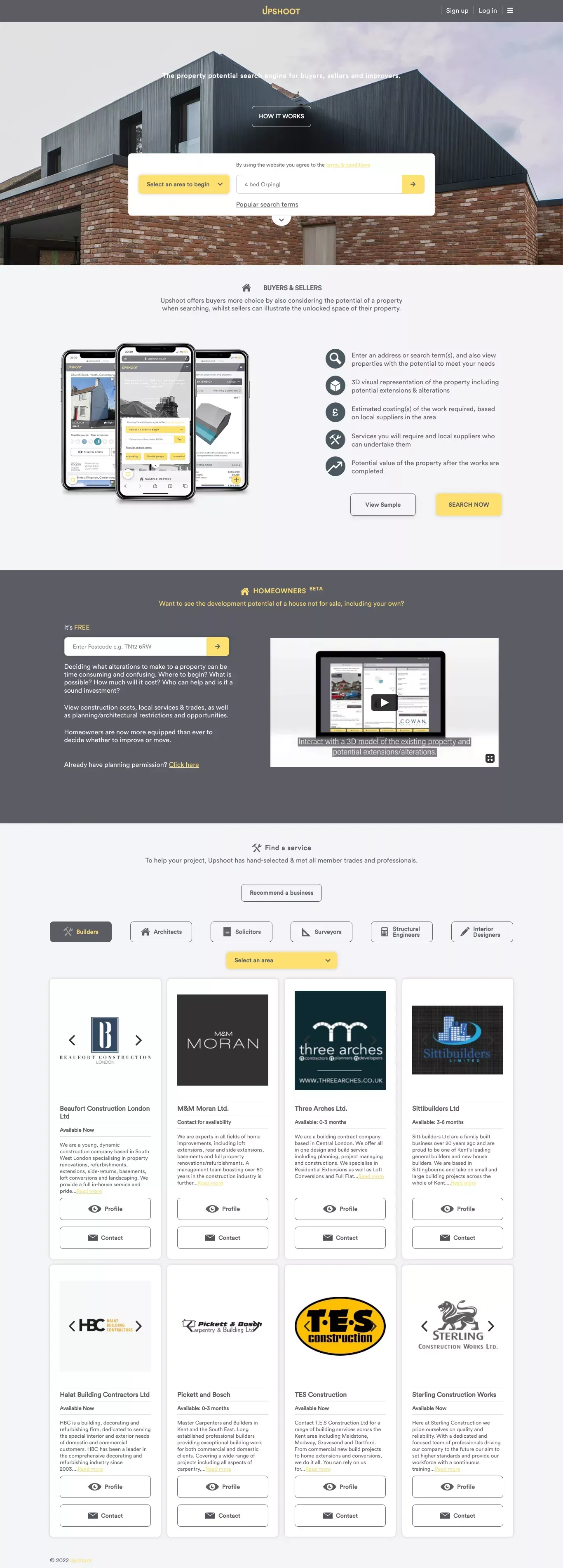 Upshoot - Landing design