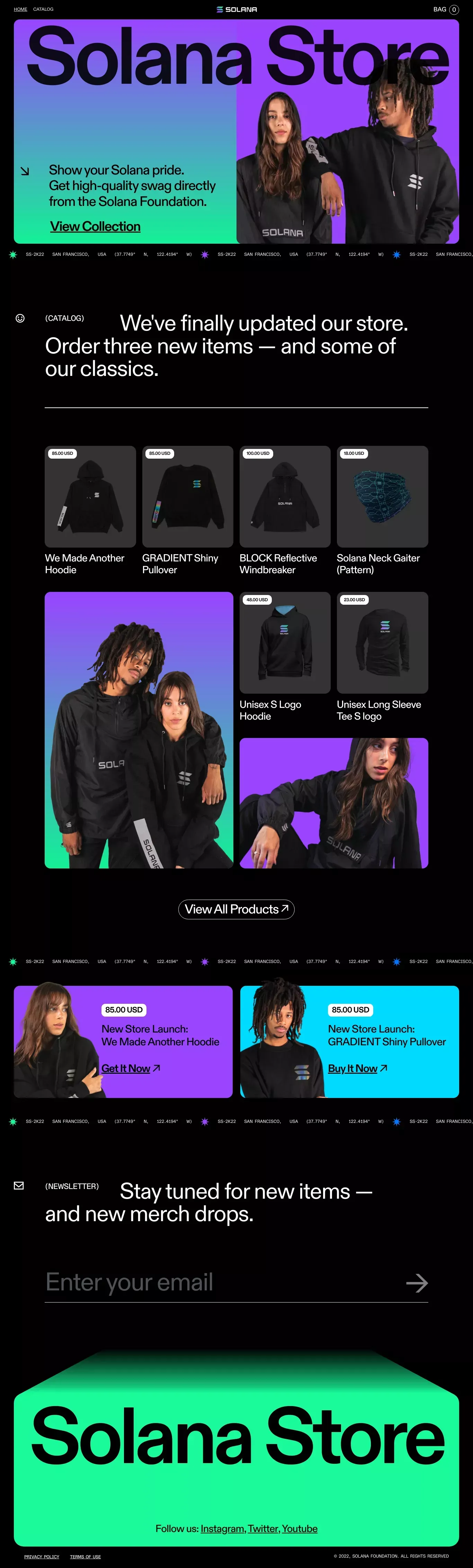 Solana Store - Ecommerce design