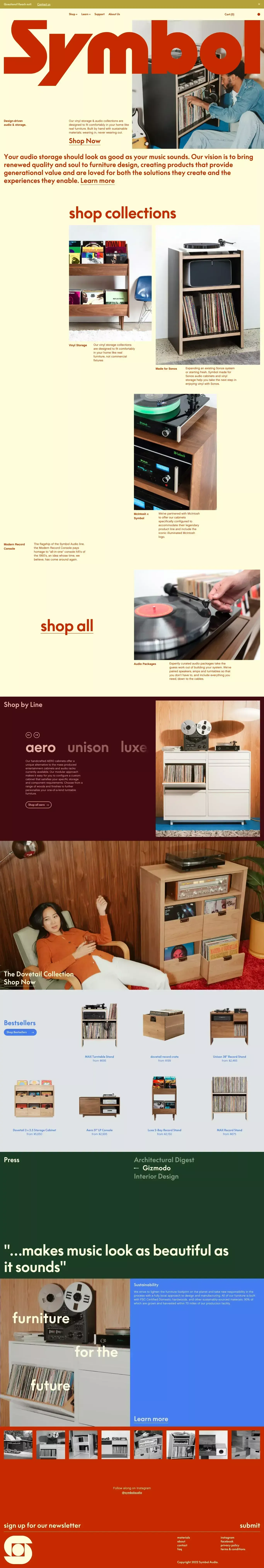 Symbol Audio - Ecommerce design
