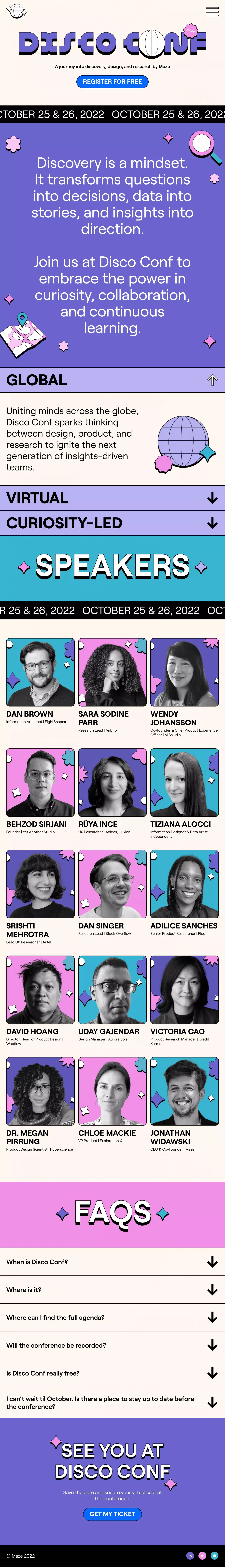 Disco Conf 2022 - Landing design