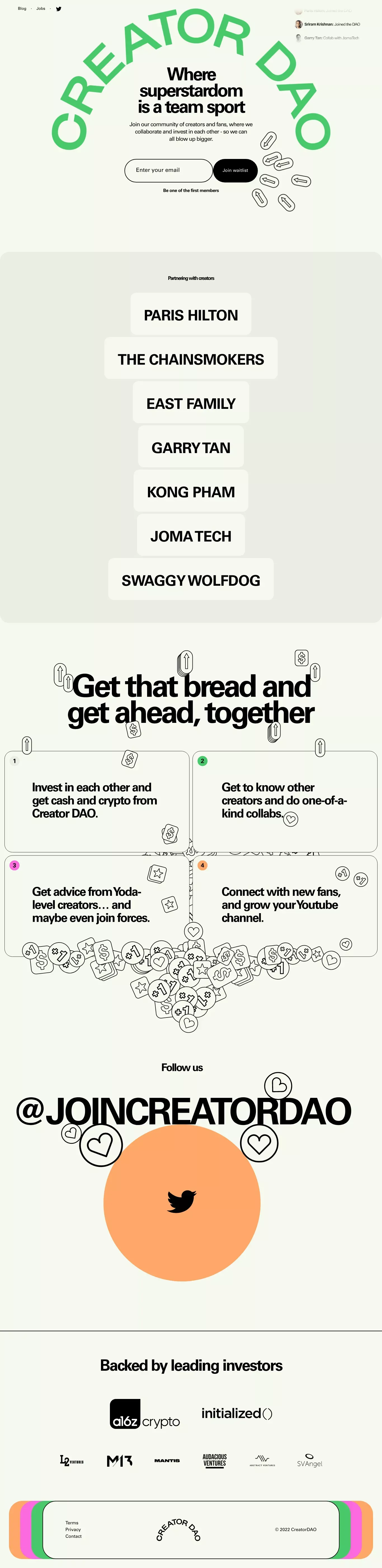 CreatorDAO - Landing design