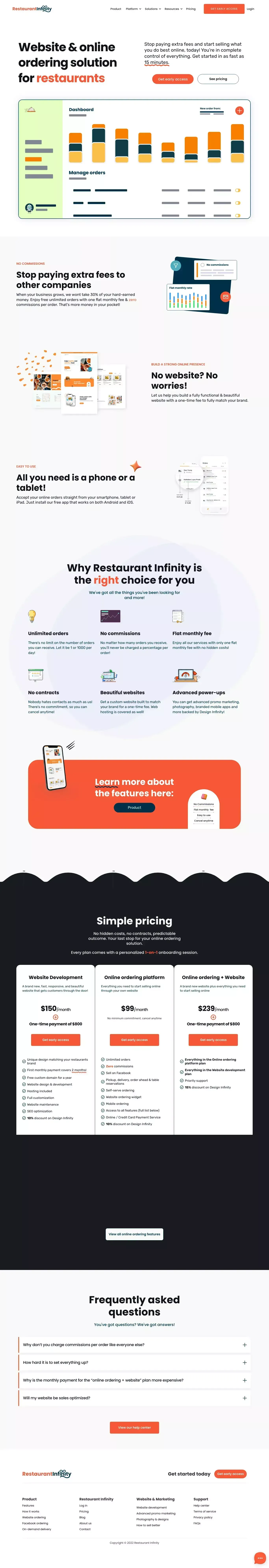 Restaurant Infinity - Website & Online Ordering System - Other design