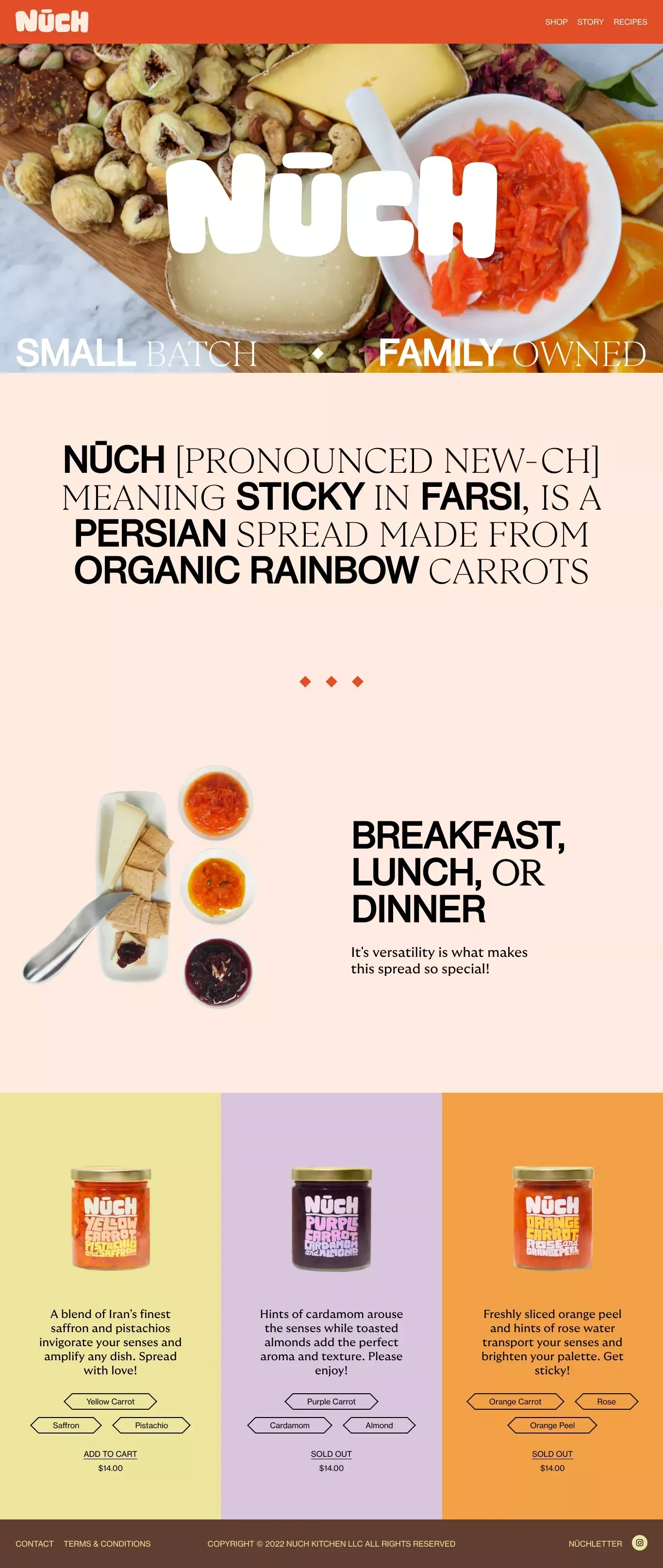 Carrot spreads – NŪCH - Ecommerce design