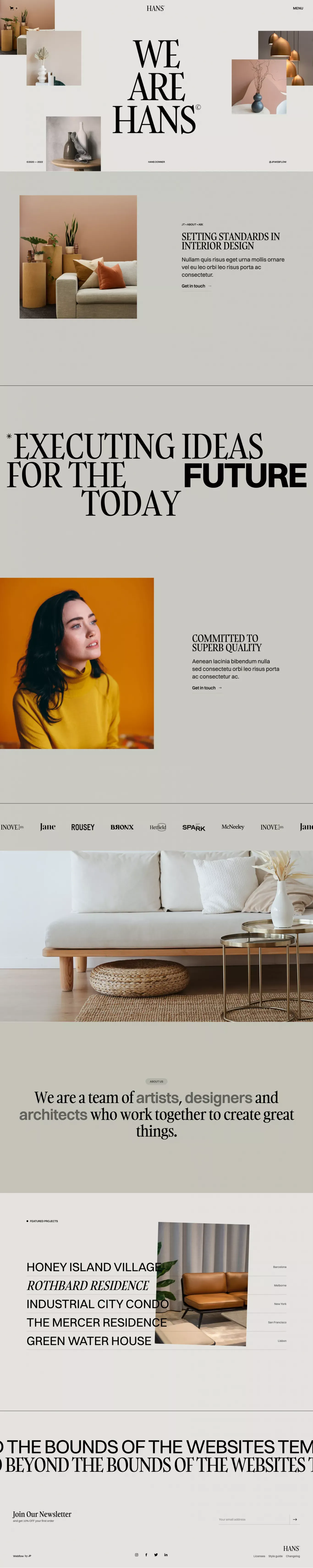 Hans - Webflow Ecommerce Website Template - Template design