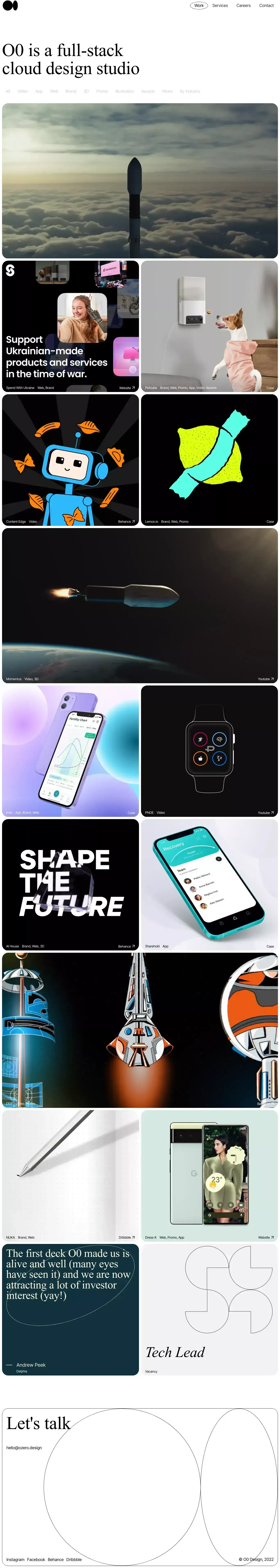 Ozero — full-stack cloud design studio - Portfolio design