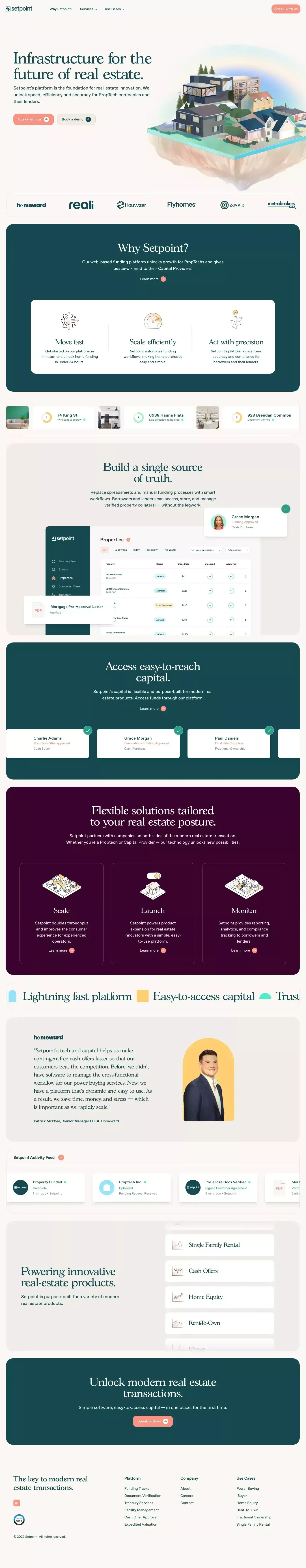 Setpoint — the modern real estate funding platform - Landing design