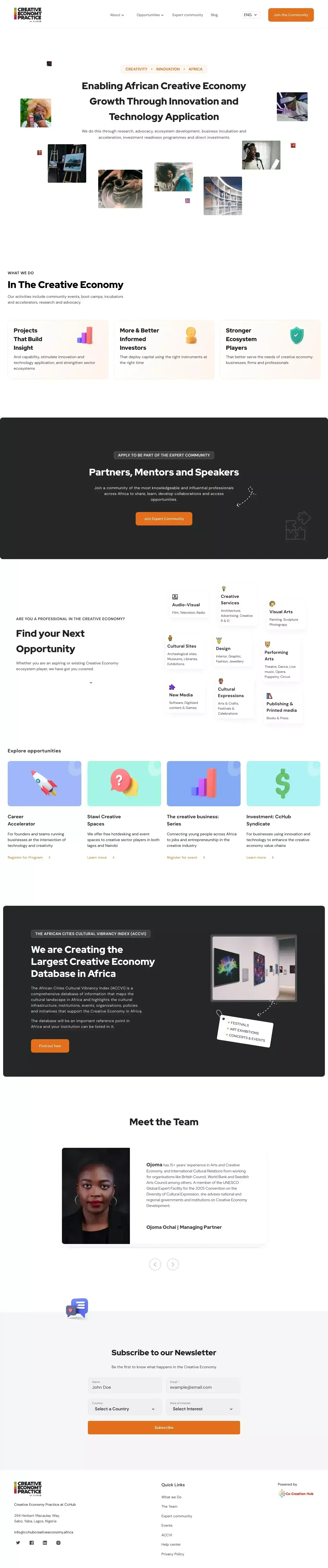 Creative Economy Practice - Landing design