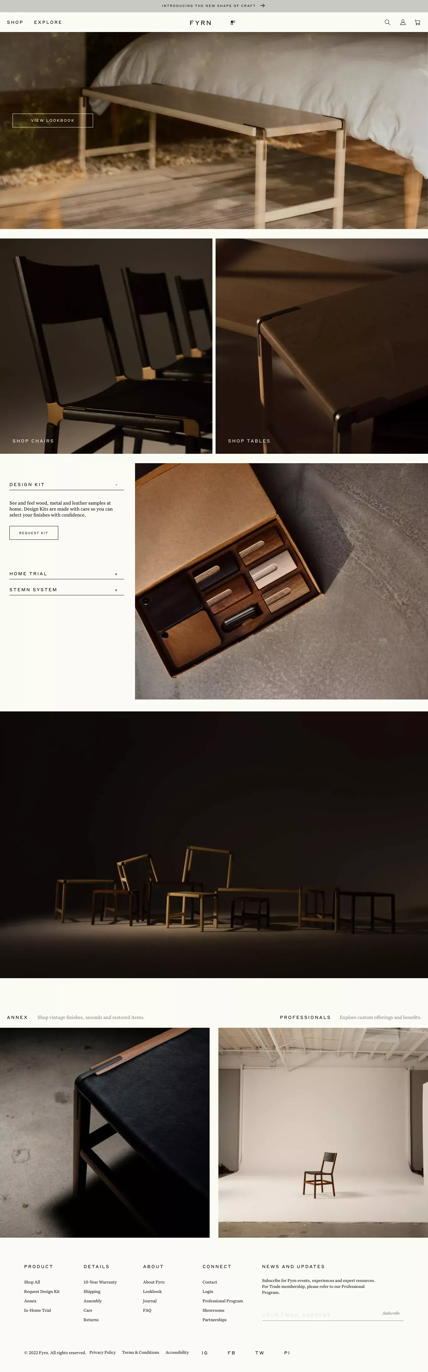 Fyrn - The New Shape of Craft
 – FYRN - website design