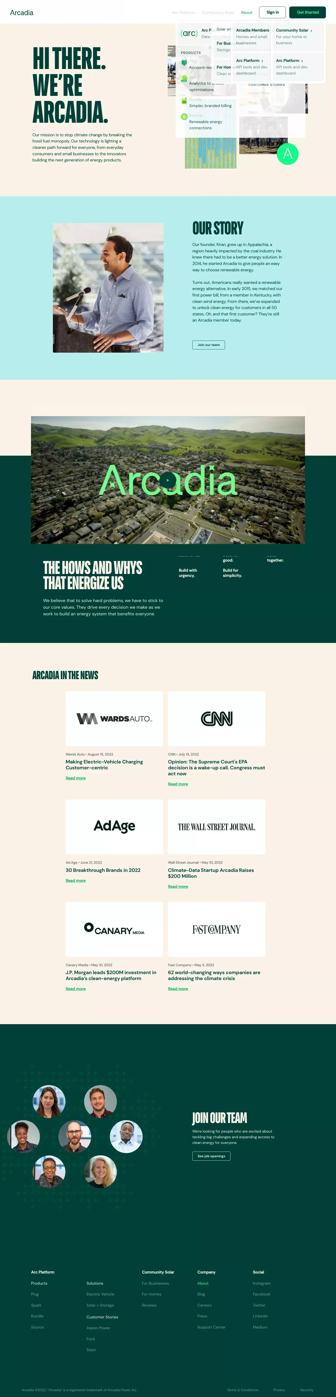 Arcadia | About Us - About Us  design