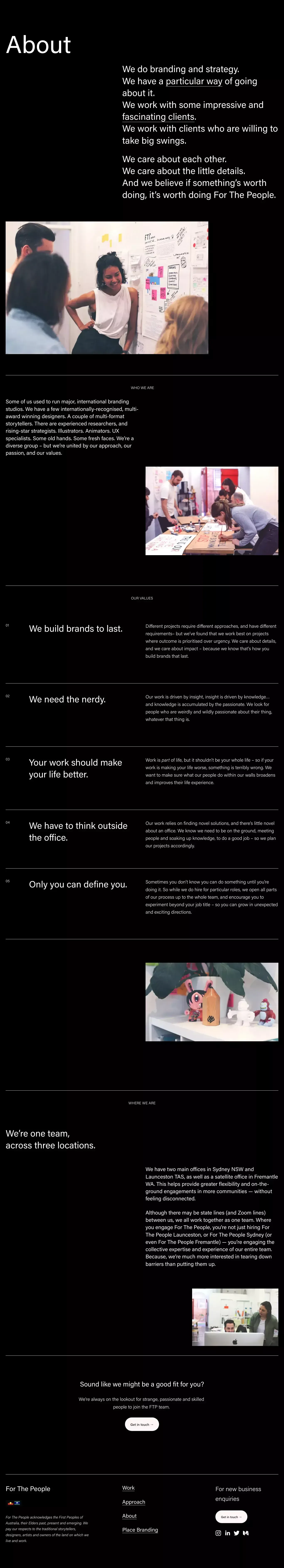 Company — For The People - About Us  design