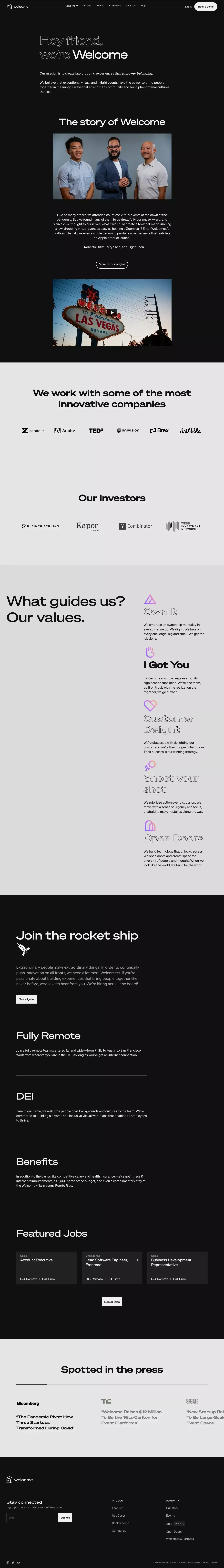 Experience Welcome | About Us - About Us  design