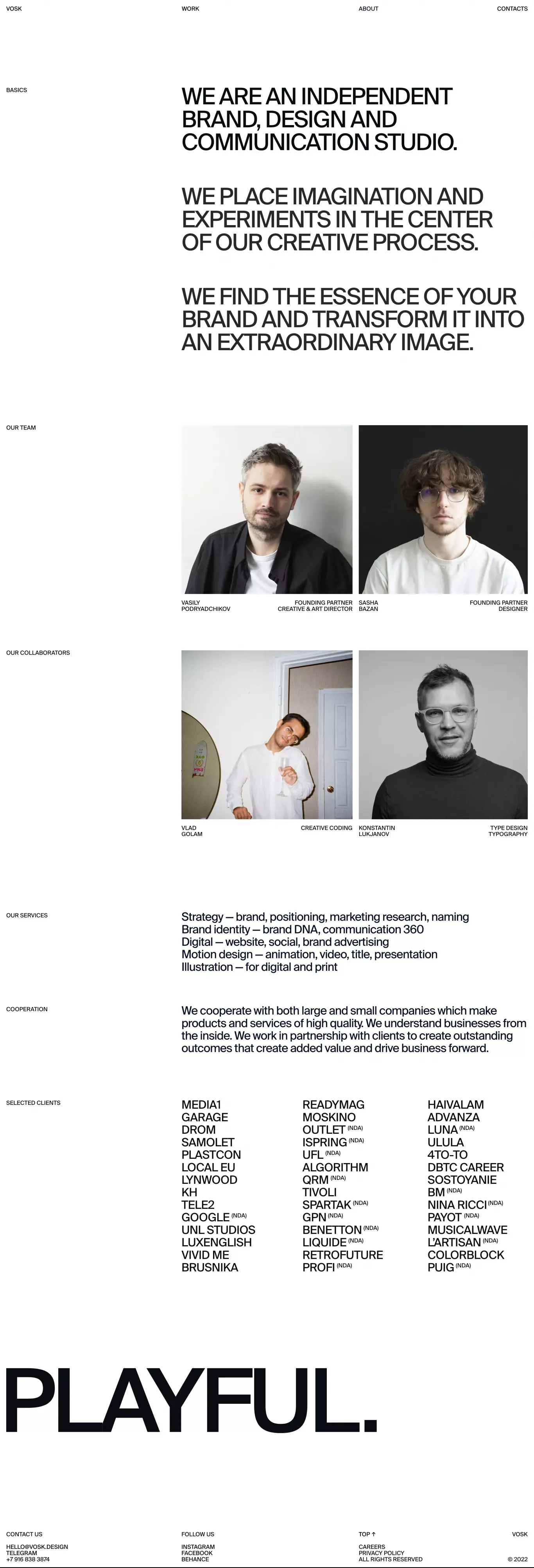 vosk design studio — about - About Us  design