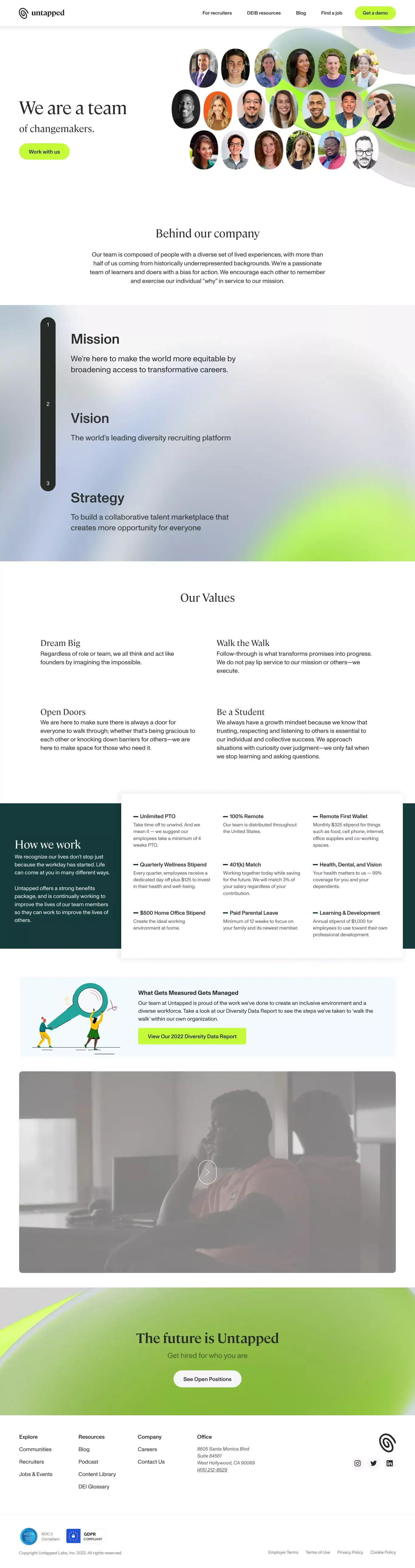 Careers @ Untapped - About Us  design