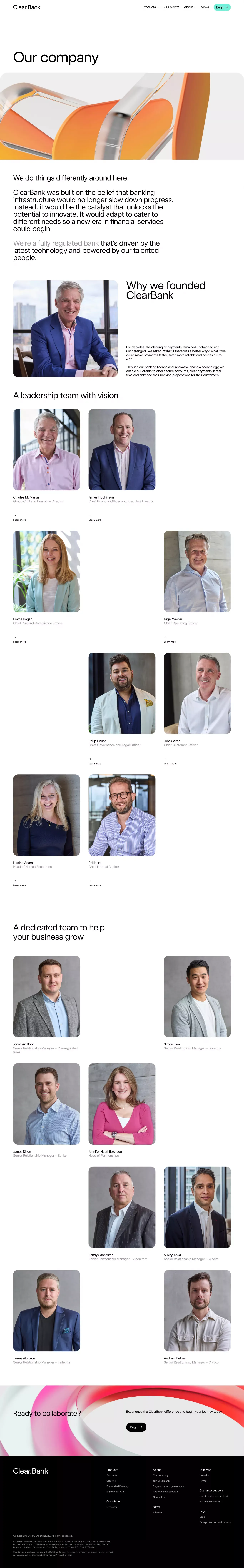 ClearBank | Our company - About Us  design