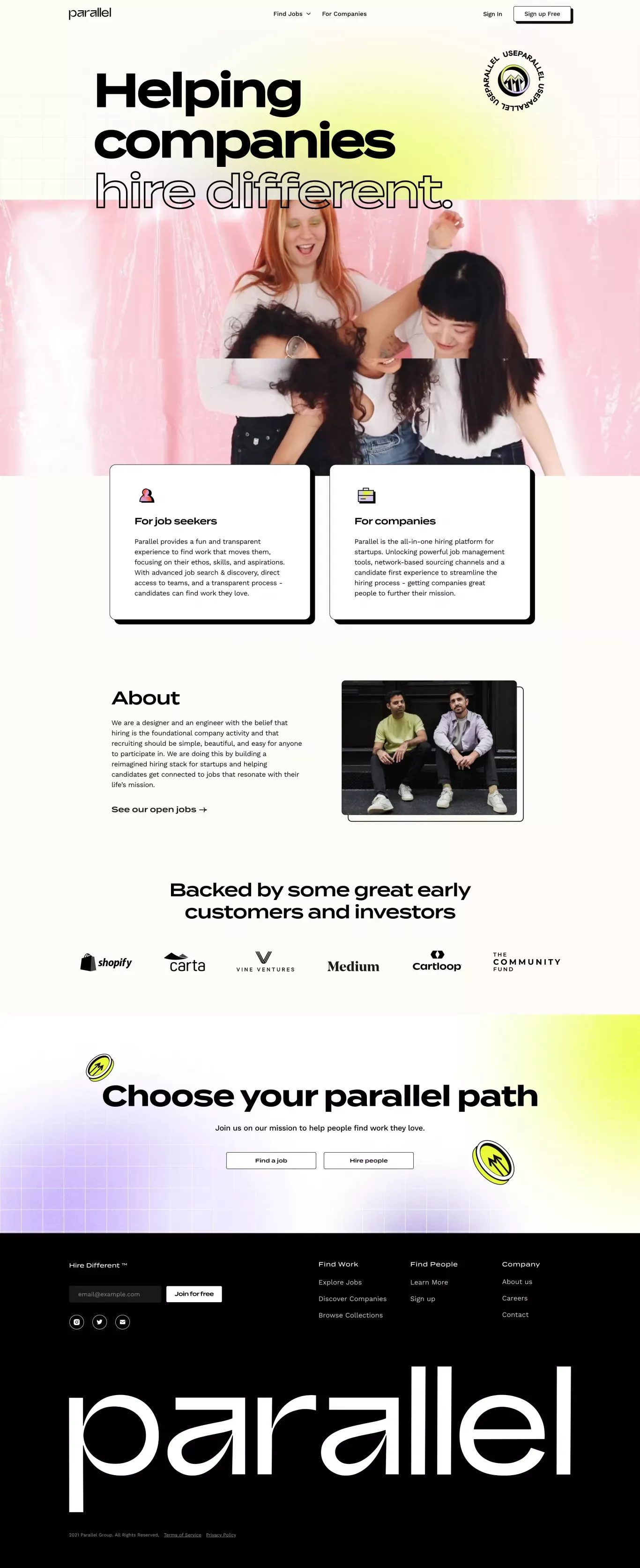 Parallel | About Us - About Us  design