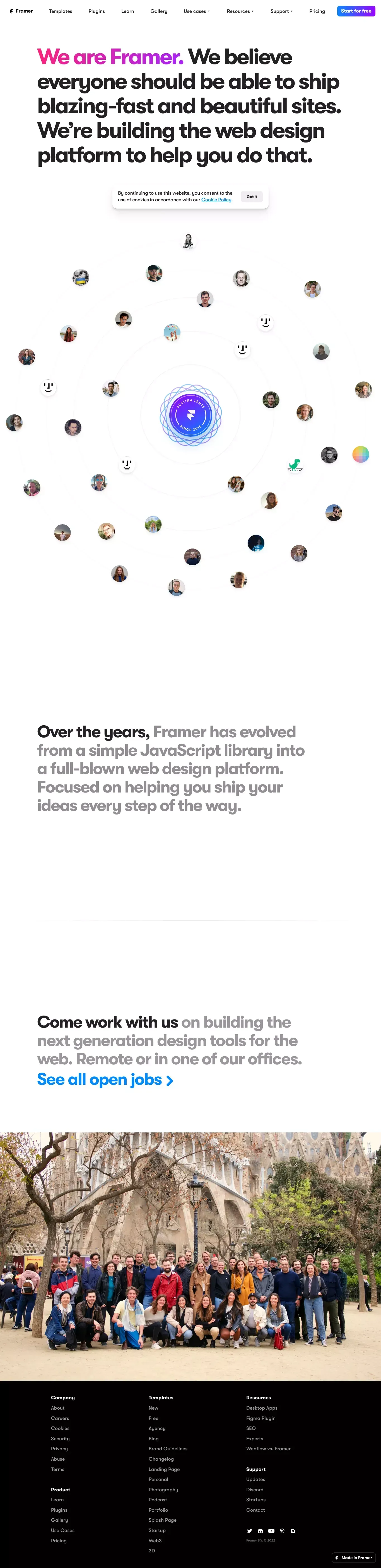 Framer: About - About Us  design