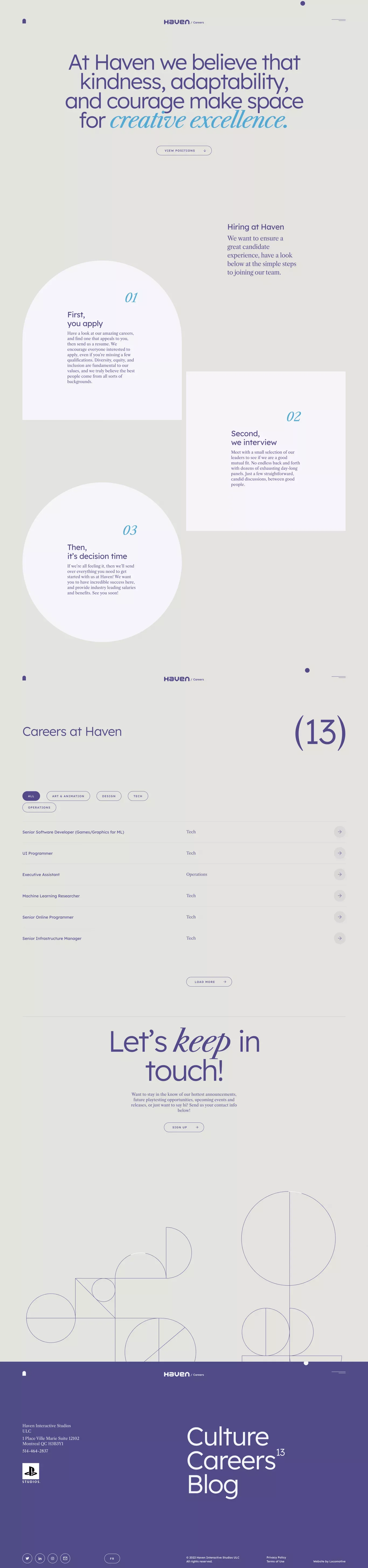 Careers | Haven Studios - About Us  design