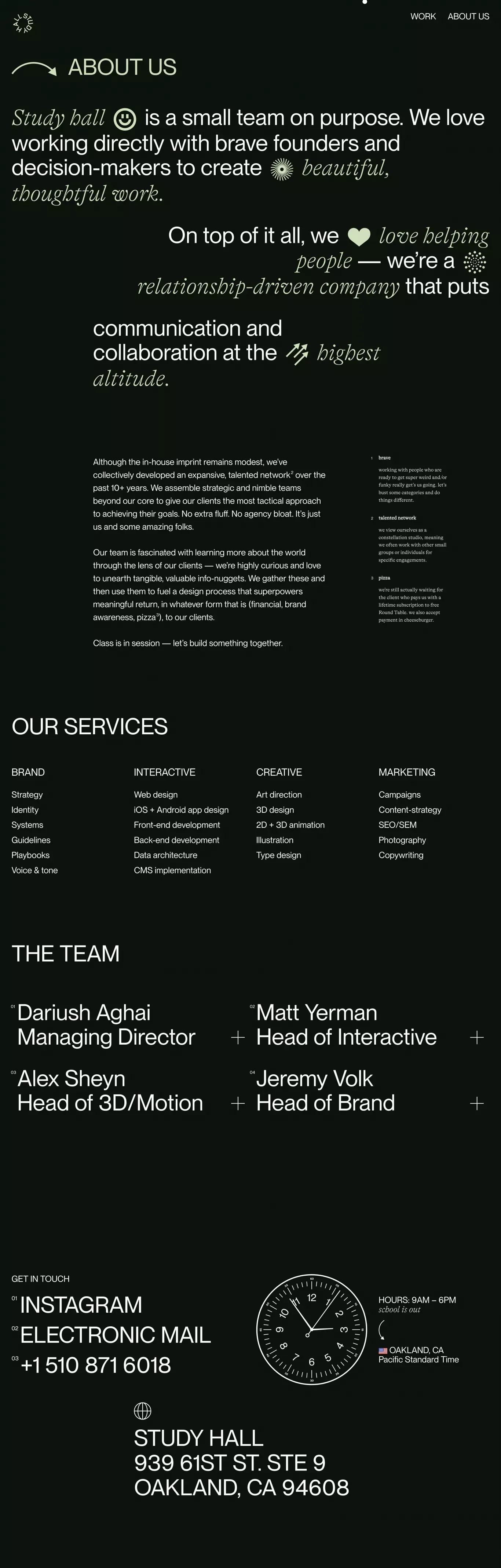 About Us - Study Hall Creative - About Us  design
