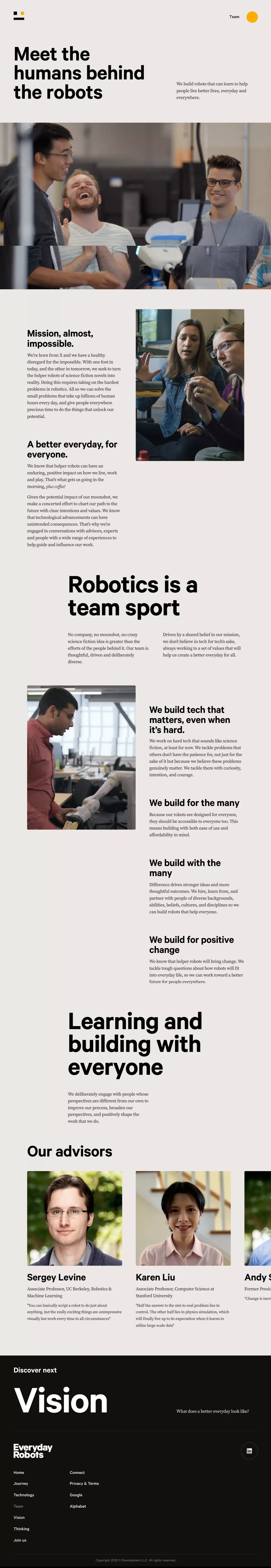Team | Everyday Robots - About Us  design