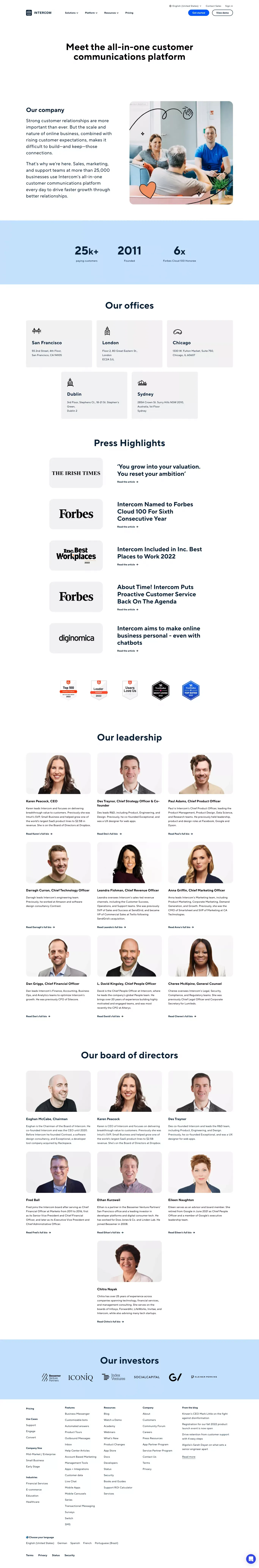 About | Intercom - About Us  design