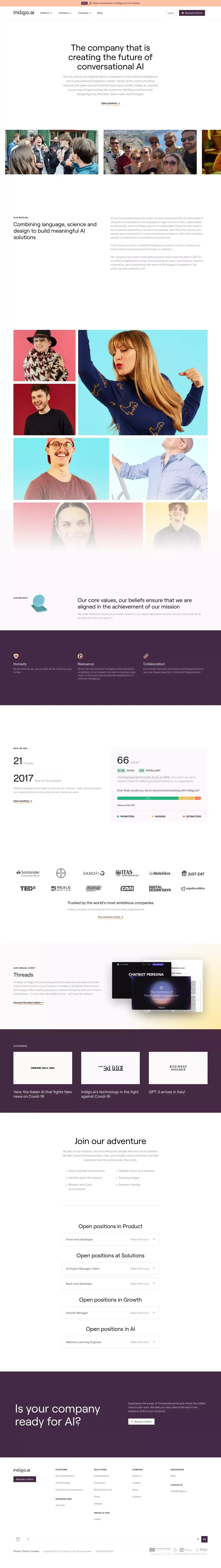 Artificial Intelligence Company - Indigo.ai - About Us  design