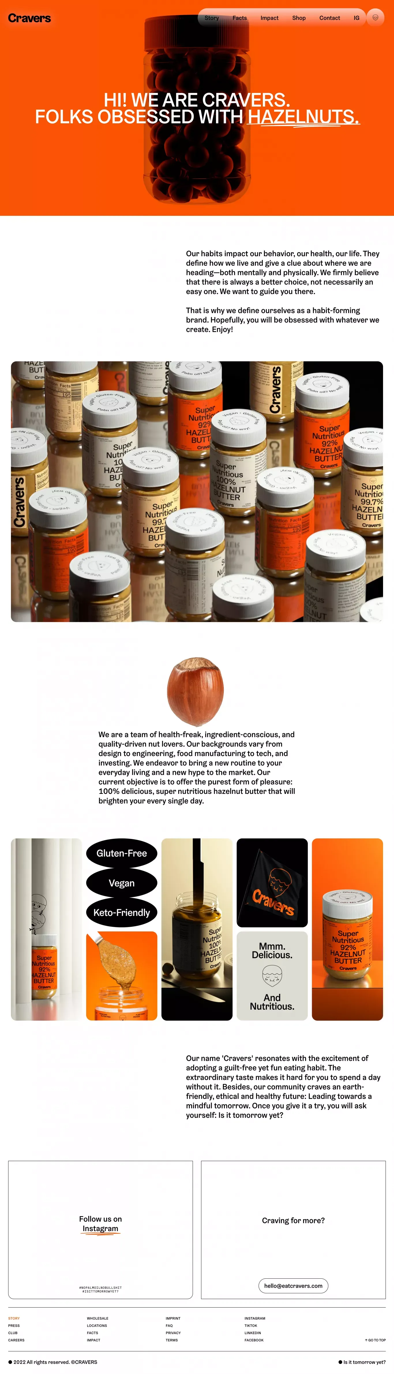 Story | Cravers Hazelnut Spread | Obessed with Hazelnuts - About Us  design