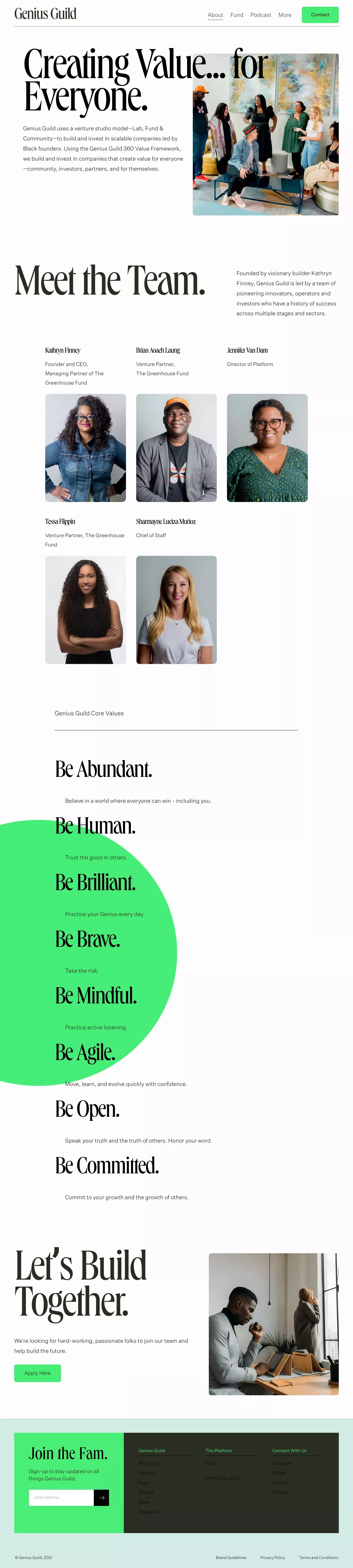 Genius Guild - A Women and Black led Venture Capital and Venture Studio — Genius Guild - About Us  design