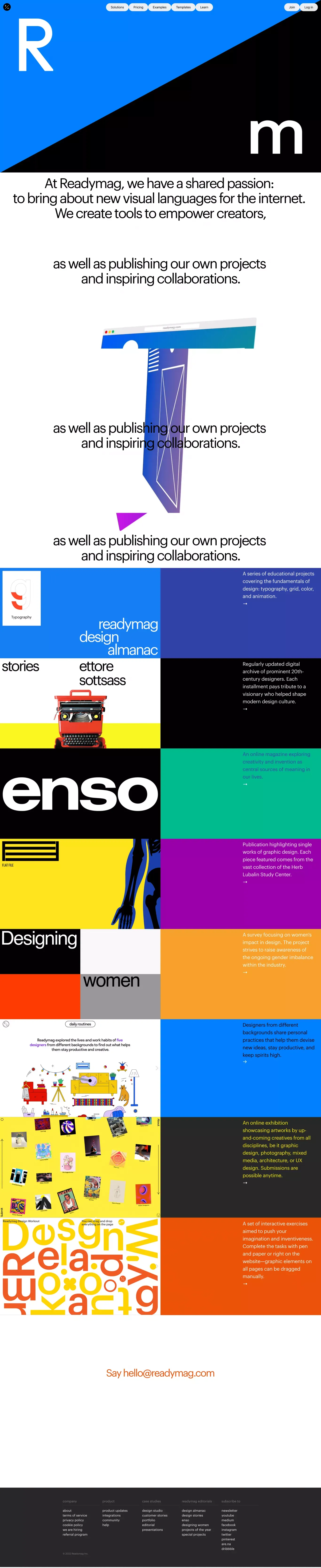 Readymag • About - About Us  design