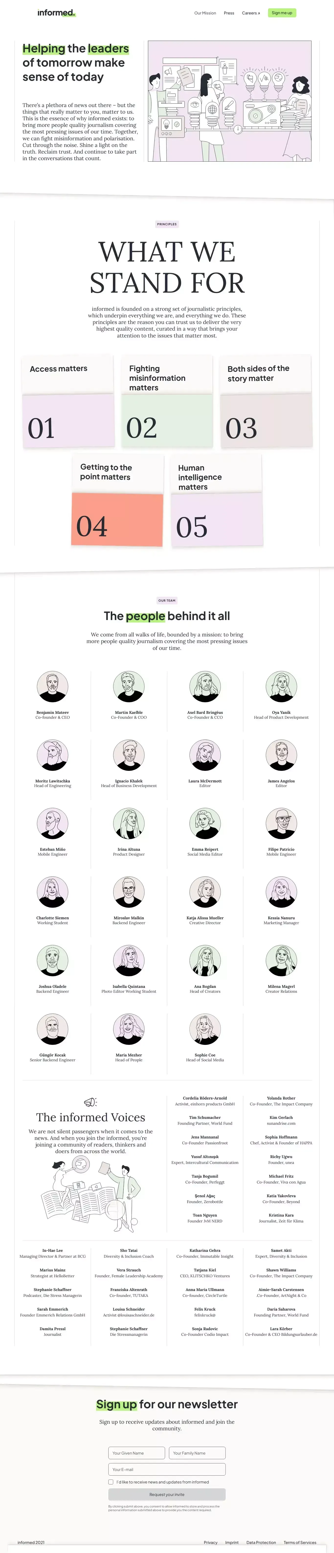 informed â The next go-to app for journalism. - About Us  design