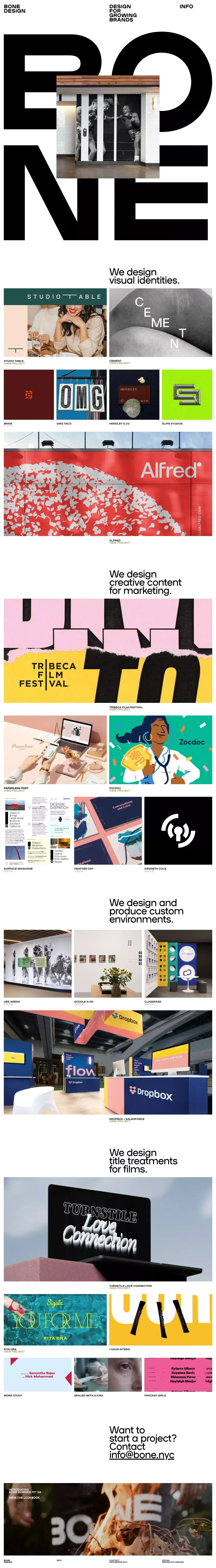 Bone – Design for Growing Brands - Portfolio design