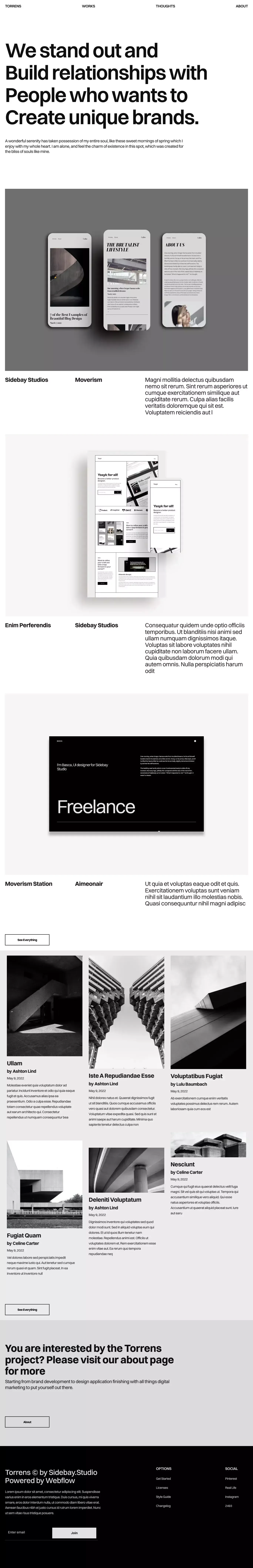 Torrens - Webflow HTML Website Template - Template design