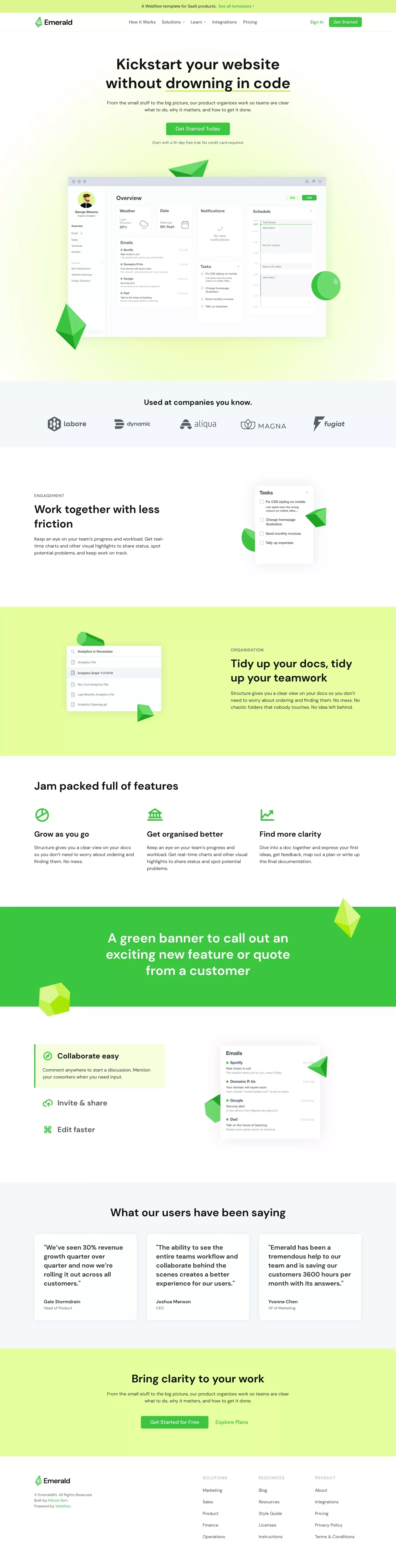 EmeraldKit - Webflow HTML website template - Template design