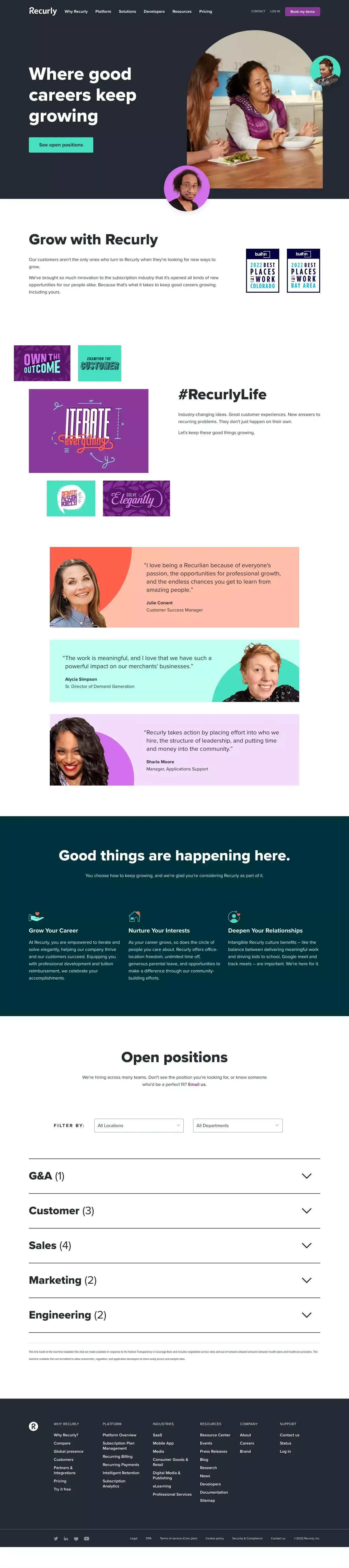 Join our team | Careers |  Recurly - Career design
