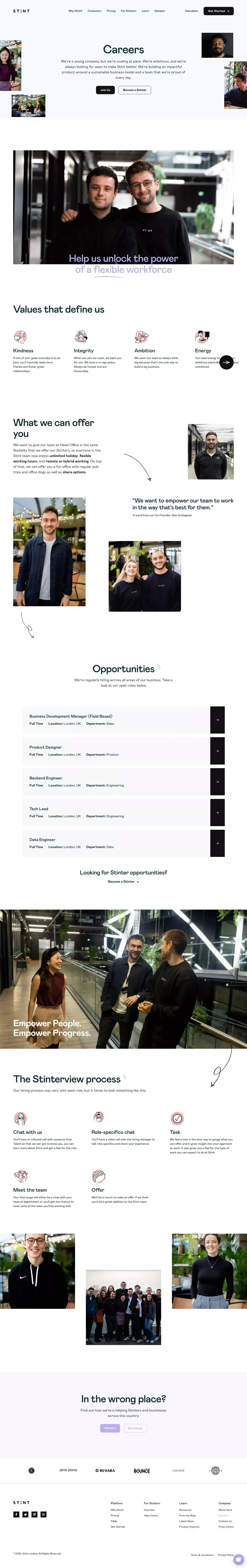 Stint Careers - Join Our Team - Career design