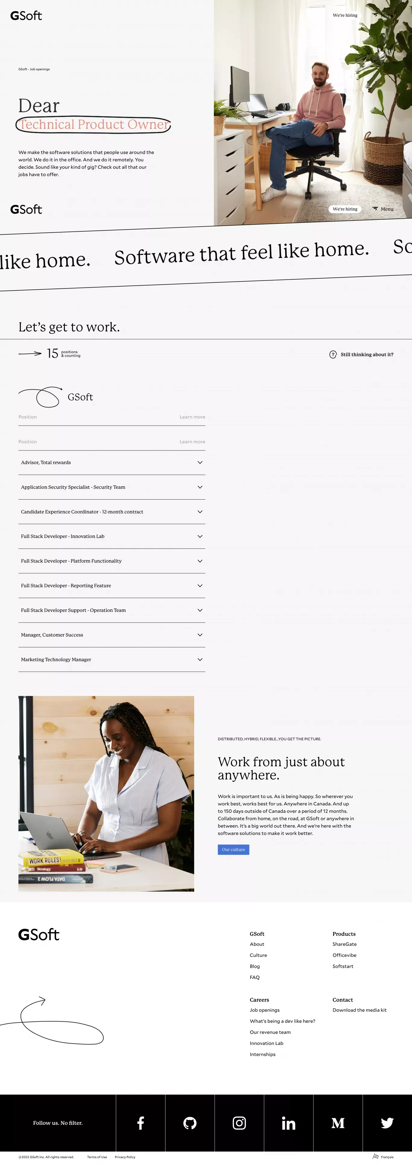 Job openings and available job offers | GSoft - Career design