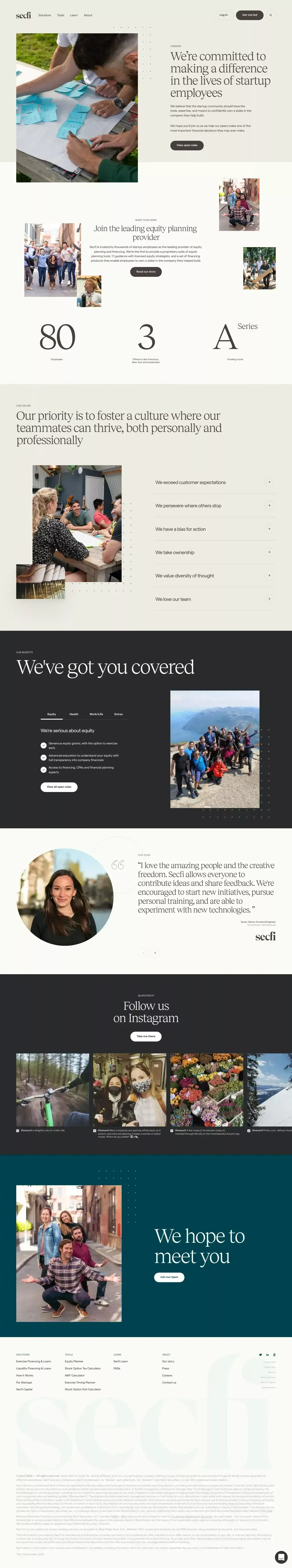 Secfi — About Secfi, and open roles - Career design