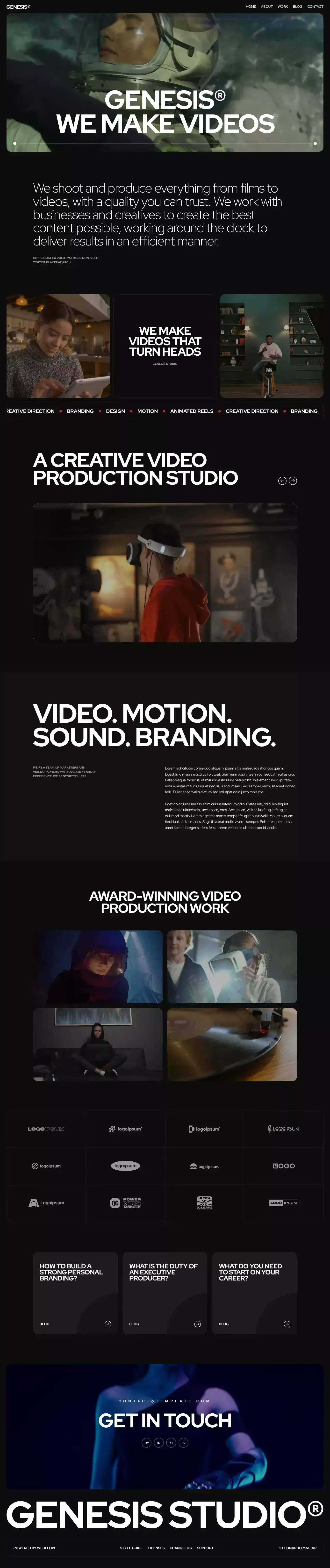 Genesis - Webflow HTML website template - Template design