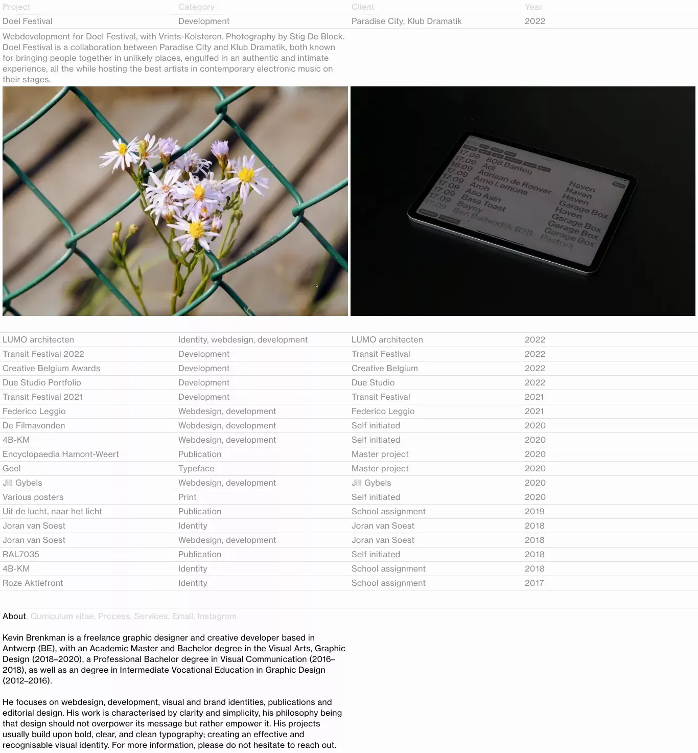 Kevin Brenkman - website design
